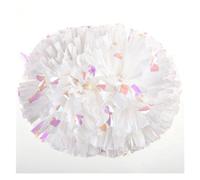 LuMOUzhou Cheerleaders di plastica, Lo Spirito di Squadra Confezione da 2 Palline di Velluto da Cheerleader, Multicolore, Pompon da Cheerleader(White Handle)