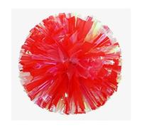 LuMOUzhou Cheerleaders di plastica, Lo Spirito di Squadra Confezione da 2 Palline di Velluto da Cheerleader, Multicolore, Pompon da Cheerleader(Red Ring)
