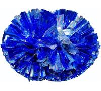 LuMOUzhou Cheerleaders di plastica, Lo Spirito di Squadra Confezione da 2 Pompon da Cheerleader Multicolore(Blue+Silver)