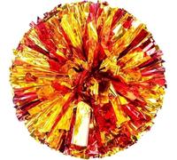 LuMOUzhou Cheerleaders di plastica, Lo Spirito di Squadra Confezione da 2 Pompon Multicolori da Cheerleader 32x32x2 cm(Red+Gold)