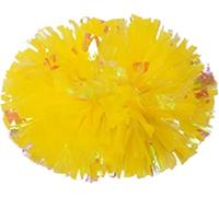 LuMOUzhou Cheerleaders di plastica, Lo Spirito di Squadra Pompon da Cheerleading in plastica Multicolore, Misure Multiple, Confezione da 22(Yellow,32cm)