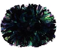 LuMOUzhou Cheerleaders di plastica, Lo Spirito di Squadra Pompon da Cheerleading in plastica Multicolore, Misure Multiple, Confezione da 22(Schwarz,32cm)