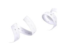 LuMOUzhou Cinghia Sciolta con Fori per Bottoni Fascia Elastica in Nylon con asole, Bianco e Nero, 15-25 mm x 5 m for Cucire Indumenti Fai da Te(White,25mm 5M)