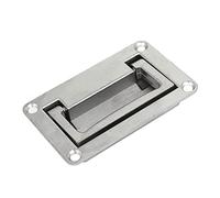 LuMOUzhou La maniglia nascosta della porta Maniglia pieghevole incassata rettangolare in metallo for porta a scomparsa, argento, diverse misure(9.5cm x 6cm)