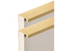 LuMOUzhou La maniglia nascosta della porta Maniglie invisibili for mobili e porte in alluminio dorato (100-1500) mm x 32 mm x 17 mm, confezione da 2(Length 400mm)