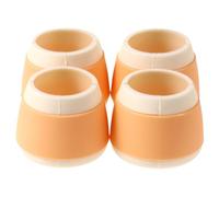 LuMOUzhou Mobili Gambe Cappello Sedia Set di 4 copripiedi per mobili in silicone multicolore, forme multiple(Oranje,Round)