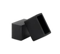 LuMOUzhou Mobles Gambe Cappello Sedia - Set di 12 protezioni per gambe rettangolari in silicone nero, 16 mm x 3,8 mm, anti graffio