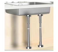 LuMOUzhou Supporto per lavello da incasso, regolabile, in acciaio inox, telescopico, per cucina, bagno, multicolore, 2 x altezza 35-50 cm