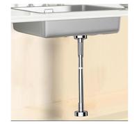 LuMOUzhou Un supporto per lavello regolabile Aste di supporto telescopiche in acciaio inox per lavello sotto piano di lavoro, per cucina e bagno, Multicolore, argento, Height 35-50 cm (14"-20")