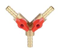 LuMOUzhou Valvole di Isolamento del connettore del Rubinetto Raccordo portagomma for valvola di intercettazione a 3 Vie a Forma di Y for Acqua, gasolio, Ottone di Diverse Dimensioni(6mm)