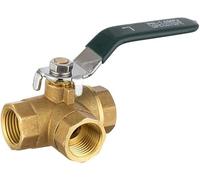 LuMOUzhou Valvole di Isolamento del connettore del Rubinetto Valvola a Sfera in Ottone a 3 Vie Tipo L con Attacco filettato da 1/4 3/8 1/2 3/4 Pollici for Filtro Rubinetto Tubo Acqua(3/4")