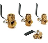 LuMOUzhou Valvole di Isolamento del connettore del Rubinetto Valvola a Sfera in Ottone a 3 Vie Tipo L con Attacco filettato da 1/4 3/8 1/2 3/4 Pollici for Filtro Rubinetto Tubo Acqua(1/4")