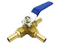 LuMOUzhou Valvole di Isolamento del connettore del Rubinetto Valvola a Sfera in Ottone a Tre Vie con Attacco a T, Diverse Misure(10mm OD)