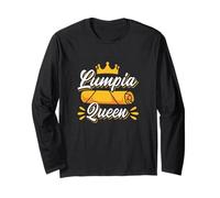 Lumpia Roll Queen Funny Foodie Filippino Fusion Food Joke Maglia a Manica
