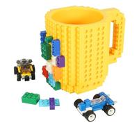 Lumsburry Build-on Brick Mug DIY Tazza di Caffè Creativi Blocchi per Caffè Tè Bevanda Bere Divertente Regalo (Giallo)