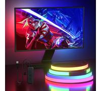 Lumtang 4 Sides 24-27 pollici PC Monitor Retroilluminazione, striscia LED RGBIC sincrona con colore dello schermo e musica per giochi, film, ecc, facile da usare senza fotocamera, controllo software