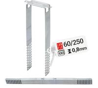 Lun Fix Gancio diretto 60/250 mm per cartongesso, staffa soffitto CD 60/27, supporto profilo, gancio a U acciaio 0,8 mm, montaggio preciso, 100 pezzi