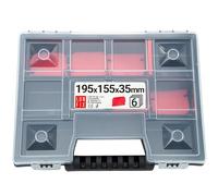 Lun Fix Organizer Set da 11, 195x155x35 mm, in Polipropilene Trasparente | in Plastica con Coperchio, Scomparti, Casa, Garage, Elettronica, incl. Pareti Divisori, Scatola di Ordinamento per Officina