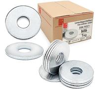 Lun Fix Rondelle grandi M6 - DIN 9021 1 kg (circa 430 pezzi) in acciaio zincato per viti, dischi piatti per bulloni filettati, barre filettate, lavatrici piatte per dadi
