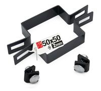 Lun Fix Staffa Centrale 50 x 50 mm Grafite Staffa a Graticcio Quadrata Angolare per Recinzione in Pali di Griglia