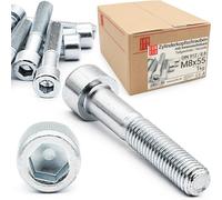 Lun Fix Viti a testa cilindrica con esagono incassato | M 8 x 55 mm | filettatura parziale | classe di resistenza 8,8 | 1 kg (35 pezzi) | acciaio zincato | filettatura metrica ISO | DIN 912 |