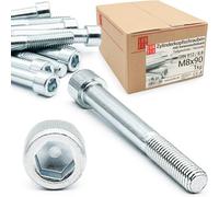 Lun Fix Viti a testa cilindrica con esagono incassato | M 8 x 90 mm | filettatura parziale | classe di resistenza 8,8 | 1 kg (25 pezzi) | acciaio zincato | filettatura metrica ISO | DIN 912 |