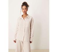 Luna - Camicia del pigiama oversize beige in coordinato-Neutro 42