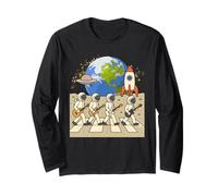 Luna Che Cammina astronauti in Space Abbey Crossing sulla Luna Maglia a Manica
