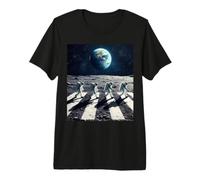 Luna Che Cammina astronauti in Space Abbey Crossing sulla Luna Maglietta Premium