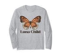 Luna Child (Dichiarazione Spirituale) (Grafica Boho Butterfly) Maglia a Manica