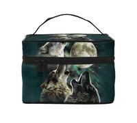 Luna Cielo Stella Ombra Lupo, Borsa per il trucco Borsa per cosmetici Borsa da viaggio portatile da viaggio Astuccio per matite