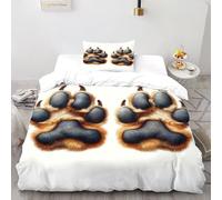 Luna colombo Claw Copripiumino A Doppio Strato animali della giungla di fiori Ipoallergenico Copripiumino in Fibra Ultra Fine Stampa 3D Set Di Biancheria Da Letto Due Pezzi Single（135x200cm）