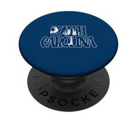 Luna crescente e albero di palmetto all'interno del testo della Carolina del Sud PopSockets PopGrip Adesivo