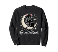 Luna Crescente Gatto Nero - Nove Vite Zero rimpianti Felpa