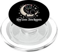 Luna crescente gatto nero - Nove vite Zero rimpianti PopSockets PopGrip per MagSafe