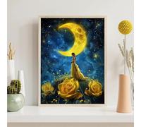 Luna Diamond PaintingFoglie Diamond Painting Kit Completo 5D DIY Pittura Diamante Strass Ricamo a Punto Croce Dimond Art, Nuovo Regalo di Casa Decorazione, Regali per Principianti 30x40 cm PjY4406 J-E