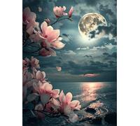 luna Dipingere con i Numeri orchidea Dipingere con i Numeri Adulti Bambini Principianti,DIY Olio La Pittura di Numeri Kit,Vernice e Pennelli Decora la Casa Ragazze Regalo 40x50cm Senza Cornice M-1407