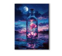 Luna Dipingi con i Numeri Adulti Fiore Paint by Numbers, Colorare con i Numeri Adulti con Telaio, Kit di Pittura Acrilica Fai da Te per Principianti Facile su Tela, Decora la Casa 40x50cm 0R-807