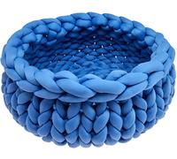 LUNA E TEO Luna&Teo Cuccia per Cane Rotonda Intrecciata 50CM AZZURRA