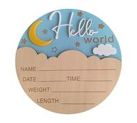 Luna Fantasia Bambino Annuncio Di Nascita Board Souvenir In Legno Con Dettagli Di Nascita Spazio Nuovo Regalo Genitore 5.9 Pollici Diametro Ospedale Regalo Per Neonati