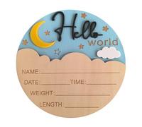 Luna Fantasia Bambino Annuncio Di Nascita Board Souvenir In Legno Con Dettagli Di Nascita Spazio Nuovo Regalo Genitore 5.9 Pollici Diametro Ospedale Regalo Per Neonati