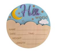 Luna Fantasia Bambino Annuncio Di Nascita Board Souvenir In Legno Con Dettagli Di Nascita Spazio Nuovo Regalo Genitore 5.9 Pollici Diametro Ospedale Regalo Per Neonati