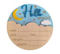 Luna Fantasia Bambino Annuncio Di Nascita Board Souvenir In Legno Con Dettagli Di Nascita Spazio Nuovo Regalo Genitore 5.9 Pollici Diametro Ospedale Regalo Per Neonati