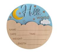 Luna Fantasia Bambino Annuncio Di Nascita Board Souvenir In Legno Con Dettagli Di Nascita Spazio Nuovo Regalo Genitore 5.9 Pollici Diametro Ospedale Regalo Per Neonati