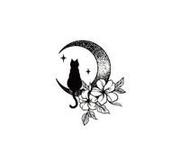 Luna Fiore Succo Di Gatto Inchiostro Vegetale Impermeabile Semipermanente E Della Durata Di 2 Settimane Adesivo Per Tatuaggio Temporaneo Modello Piccolo Sul Retro Della Spalla Del Petto