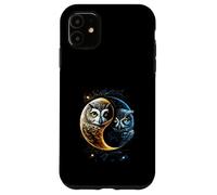 Luna Gufo Uccelli Fienile Umoristico Yin E Yang Cinese Custodia per iPhone 11