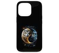 Luna Gufo Uccelli Fienile Umoristico Yin E Yang Cinese Custodia per iPhone 13 Pro