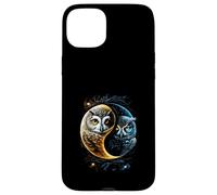 Luna Gufo Uccelli Fienile Umoristico Yin E Yang Cinese Custodia per iPhone 15 Plus