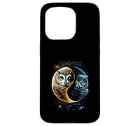 Luna Gufo Uccelli Fienile Umoristico Yin E Yang Cinese Custodia per iPhone 15 Pro