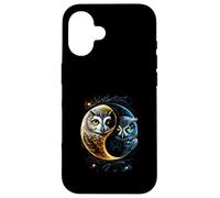 Luna Gufo Uccelli Fienile Umoristico Yin E Yang Cinese Custodia per iPhone 16